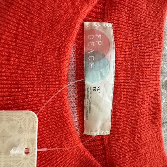 Free People Vibrant Red and Pink Knit Sweater - Picture 5 of 5